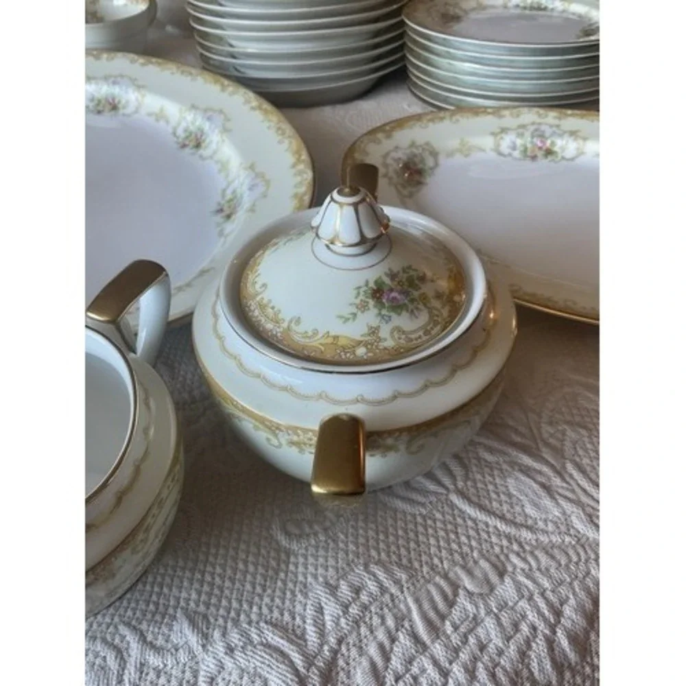 VTG Antique‎ Noritake N130 45 Pieces Place Setting Dinnerware Japan Bone China